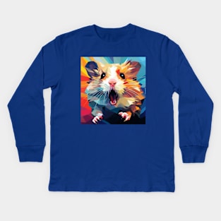 Scared Hamster Meme, wpap, funny tshirt Kids Long Sleeve T-Shirt